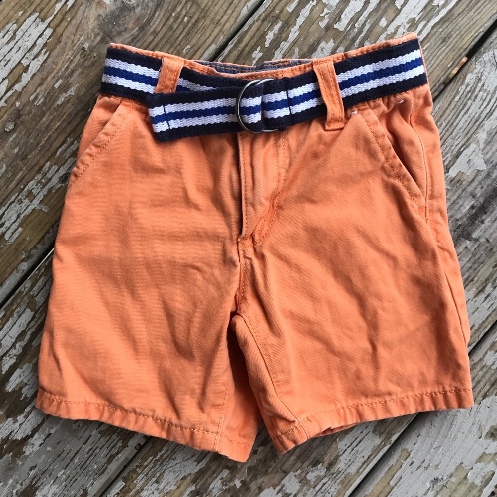 Gymboree Orange Preppy Shorts with Attached Belt